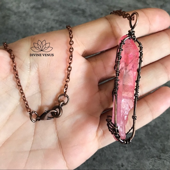 Natural Quartz Wire Wrapped Tree of Life Necklace - Picture 5 of 8